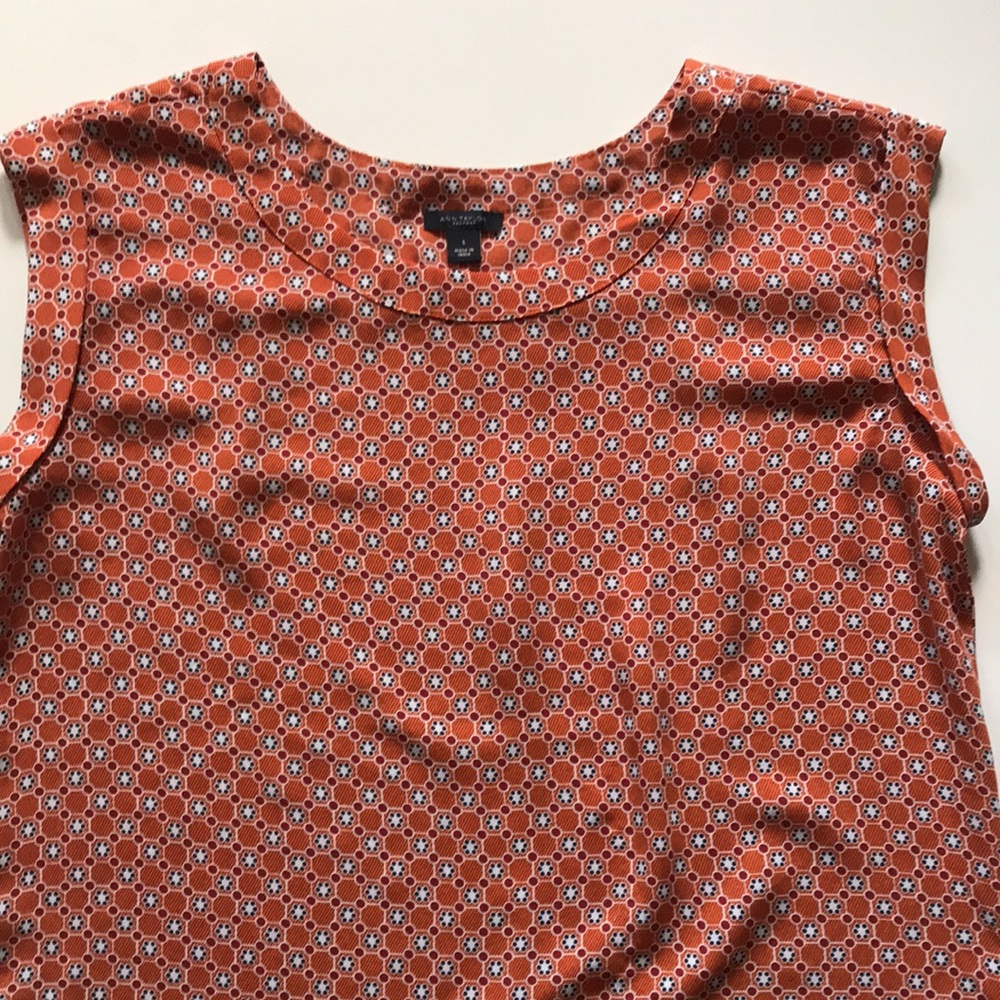 🎃Ann Taylor Factory- orange sleeveless blouse-S